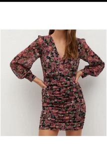 Mango Floral Mini Dress