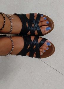 Black Criss-Cross Sandals