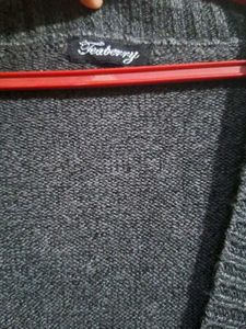 Gray Button-Up Knit Cardigan