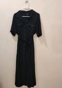 Black Shirt Dress with Belt
