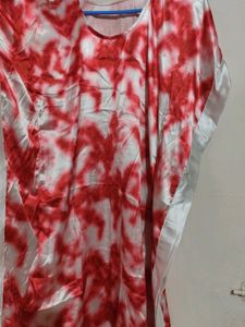 Awesome Looking Kaftaan Red And White Combination