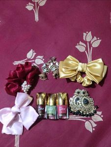 Hair Accessories and Nail Polish Bundle