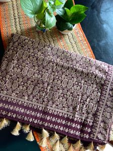 Maroon Cotton Saree Brand New