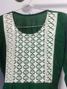 Green Embroidered Dress