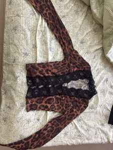 Leopard Print Lace Top