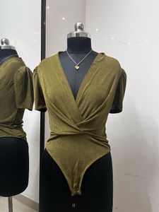 Olive Shiny Body Suit