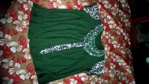 Green Animal Print Top
