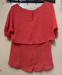 Orange Coral Georgette Plane Top