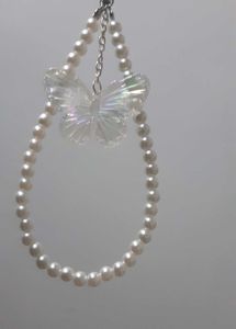 Butterfly Pearl Beaded Phone Charm