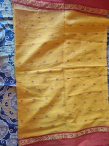 Combo of two yellow cotton designer Saree