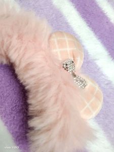 Pink Fluffy Bear Ear Headband
