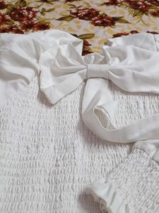 White Bow Tie Top