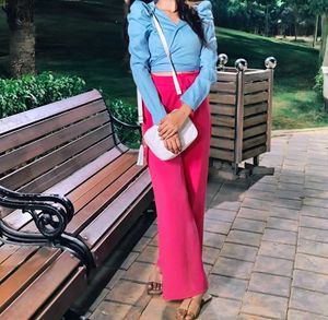 Women Crop Back Node Top In Powerdee blue Colour