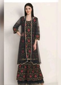 Embroidered Sharara with Shrug