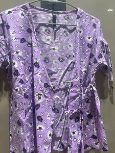 Floral Lavender Wrap Top