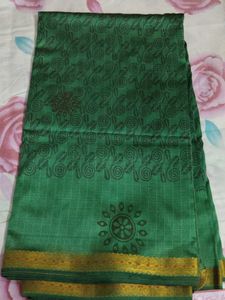 Green Silk Saree with Pattern