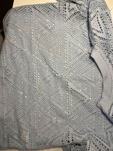 Blue Crochet Style Top