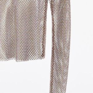 Zara Brand New Rhinestones Mesh Glam Top