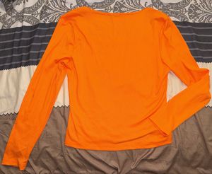 SHEIN Orange Long Sleeve Top