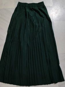 Emerald Green Pleated Maxi Skirt