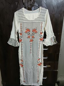 Cream Colour Kurta Set With Palazzo