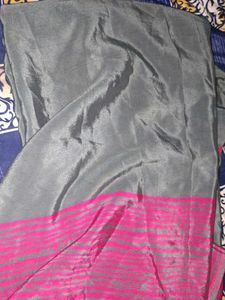 Grey Crape  Saree