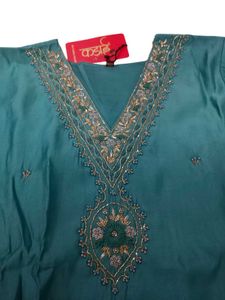 Green Embroidered Kurta Set