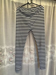 Striped Black And White Leggings