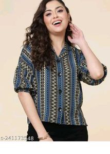 Patterned Button-Up Shirt