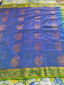 Blue And Green Korvai Kanchipuram Silk Saree
