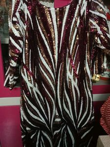 Sequin Kurti Pant With Dupatta Set