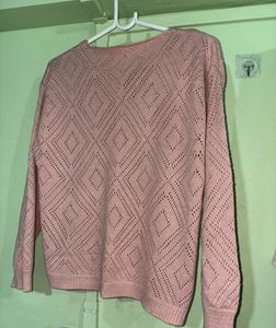 Pink Pearl Embellished Sweater