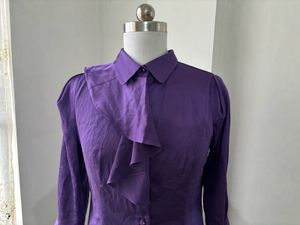 Purple Ruffle Blouse &amp; Paisley Skirt