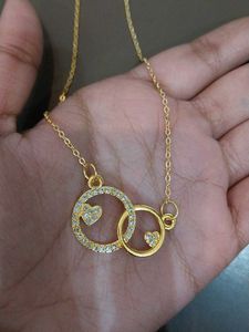 Gold-toned Heart &amp; Circle Necklaces