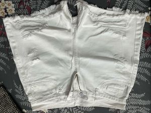 White Denim Shorts