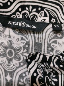 Floral Black and White Button Down Shirt