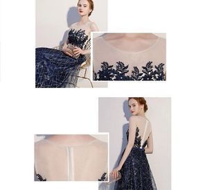 Navy Blue Banquet Evening Dress