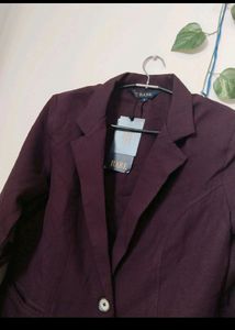 Women&#39;s Violet Blazer With Cute Ruffle Sleeves