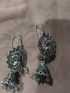 Oxidised Silver Hanging Earrings