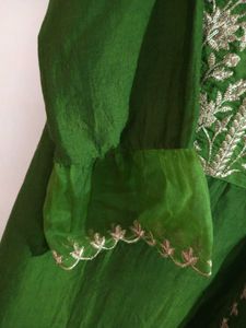Olive Green Embroidered Salwar Kameez