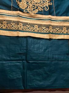 Teal Embroidered Salwar Suit Material