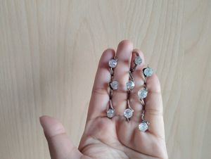 Vintage Crystal Silver Rings- 9 PCS+5 EARRINGTOP🥳