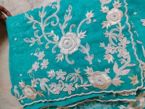 Moti Work Beautiful Design Saree No Blouse