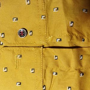 Stylish Mustard Print Shirt, Never Use It Before