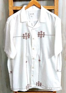 OffWhite Embroidered Fine Cotton Shirt Size-44-46