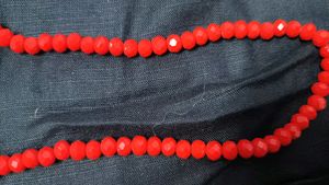 Red Colour Crystal Beeds Mala