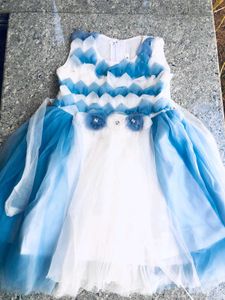 Cute Blue & White Girls Dress
