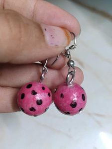 Vintage Rhinestone &amp; Pink Velvet Earrings