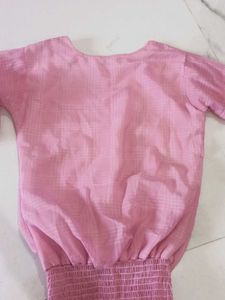 Pink Casual Top with Embellishments