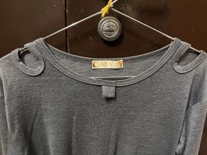 Stylish Gray Long Sleeve Top